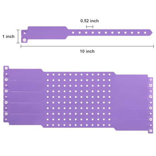 100pcs Vinyl Wristbands,Disposable Waterproof Wristbands(Color :Purple) - color: Purple