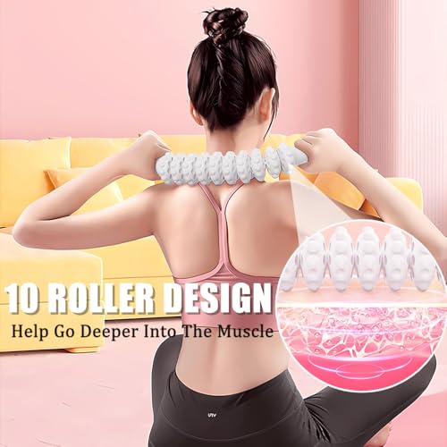 Ouliget Fascia Muscle Roller Flexible Massage Stick,Lymphatic Drainage Massager Handheld,Trigger Point Leg Back Pain Massager Tools for Tightness, Soothing Cramp,Relieve Muscle Stress