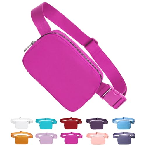 Tapp Collections Unisex Mini Crossbody Belt Bag with Adjustable Strap Small Waist Pouch for Workout Running Traveling Hiking - Magenta, 8’’ x 2’’ x 5’’ - color: Magenta
