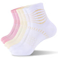 IRAMY Ankle Compression Socks Women Men Plantar Fasciitis Relief 3/5 Pairs - color: Macaron Pink+oatmeal+white-khaki(3 Pairs), size: Medium
