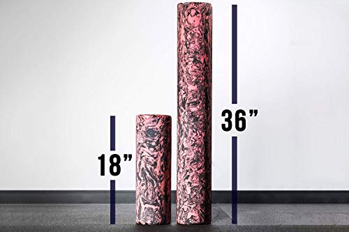 Rep Fitness Dense Foam Roller | 18" Muscle Recovery Tool | High Density Massage Cylinder | Back Pain Relief Equipment | Yoga Exercise Gear | Trigger Point Therapy Roller