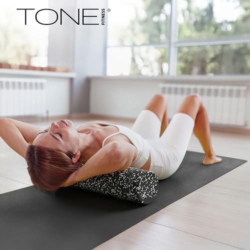 TONE Fitness Firm High-Density Foam Roller for Exercise, Massage & Recovery - color: Black/White Speckled, size: 24 Inch