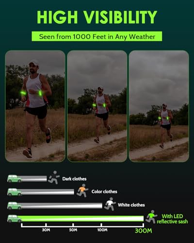 Fitense Rechargeable LED Armband 2-Pack, High Visibility Running Gear for Night Safety, 5 Colors & 3 Modes Light Up Wristbands for Night Walking, Cycling, Running Gift for Women Men Kids，White - style: Classic