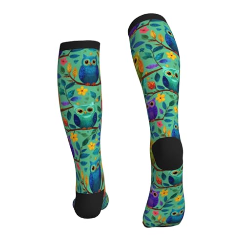 Compression Socks Circulation 15-20 Mmhg Knee High - color: Owls