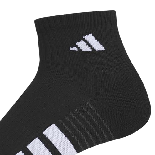 adidas Men's Cushioned Socks 3 Pairs - color: Black/White/Carbon Grey/4.0/Quarter, size: X-Large, style: Quarter