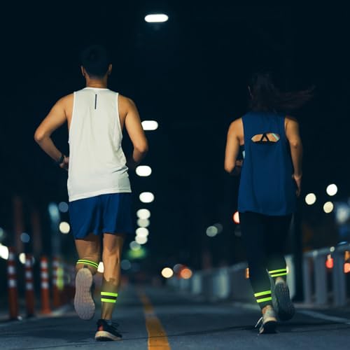 Reflective Running Gear & Reflective Armband, High Visibility Belt Reflective Shoulder Strap Reflector Arm Band Reflective Belt Sash for Walking Hiking Biking Body Wrist(13.78x1.57 inch)