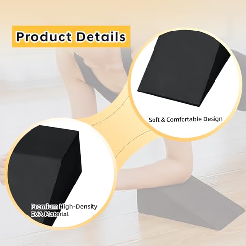 Squat Wedge Block Yoga Wedge Blocks for Heel Elevated 2 Pack