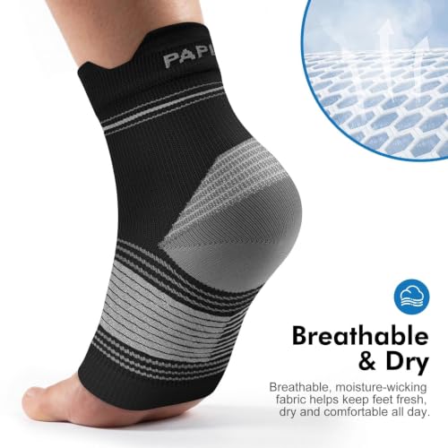 PAPLUS 6 Pairs Plantar Fasciitis Socks, Compression Socks with Arch Support - color: Black, size: Small (6 Pair)
