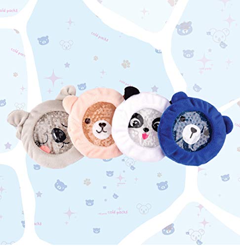 Leonns Kids Ice Packs for Boo Boos | Reusable Gel, Animal Cover, 4-Pack - style: 4-Pack (Panda)