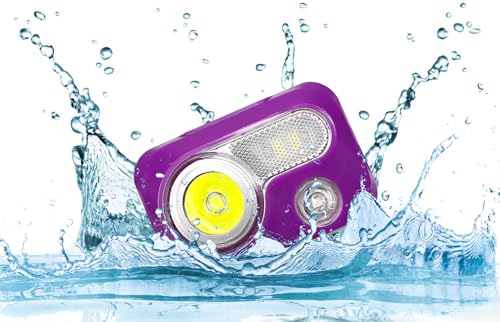 BLITZU Rechargeable LED Headlamp, Purple, Adjustable, Durable, Battery Powered, 500 Lumen, 150 Feet Range, 2 Special Modes, 120-Day Guarantee - color: Purple