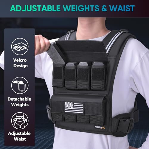 APEXUP Weighted Vest Men, Adjustable Weight Vest for Running - color: Pink Camo, size: With Weights-40lbs