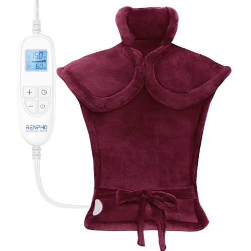 RENPHO Electric Heating Pad for Back, Neck & Shoulders, Christmas Gift - color: Crimson, size: 24"x33"