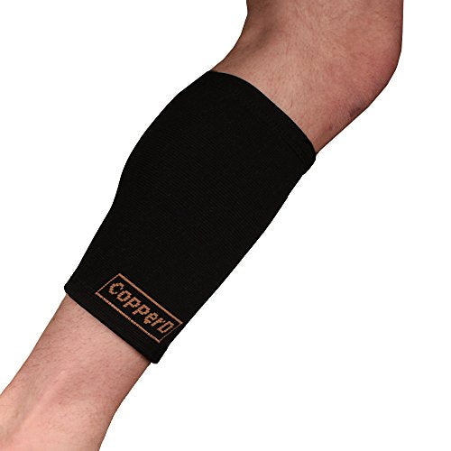 BambooMN Copper D Compression Calf Sleeve - color: Black - 2 Pack, size: Small - Medium
