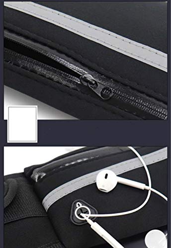 QWEQWE Running Belt with Water Bottle Holder,Sweatproof and Waterproof, Sports Fanny Pack with Holder, Machine Washable,Can Hold Cash Keys Cards Phone(Black) Large