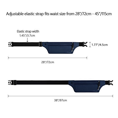 Ryaco Travel Money Belt, Slim RFID‑Blocking Hidden Waist Pouch - color: Dark Blue