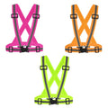 3Packs Reflective Running Vest, Adjustable Elastic Straps 360°High Visibility for Outdoor Walking, Jogging - color: Color 3
