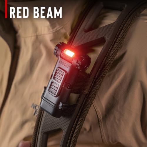 Coast HX4 120 Lumen Dual Color (White & Red) Magnetic LED Clip Light with Beam Rotation, Black