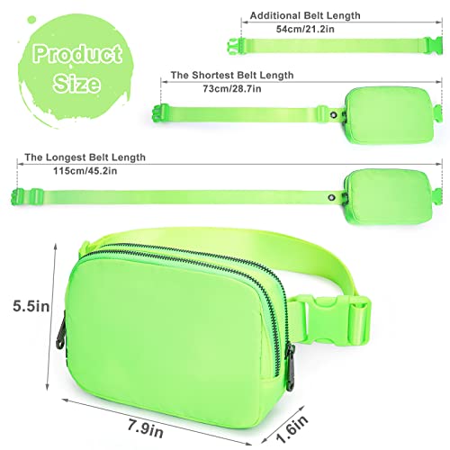 AROME Mini Belt Bag for Women Men Fashion Waist Packs Fanny Pack - color: Neno Green