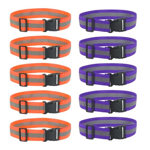 Reflective Safety Belt Adjustable - color: Fluorescent Orange/Purple