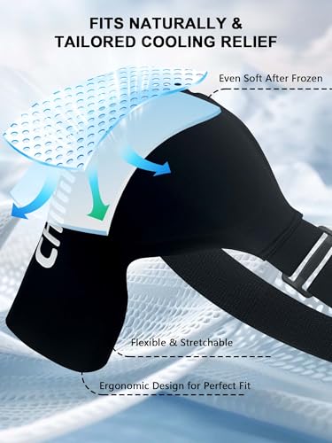 Shoulder Ice Pack Wrap for Rotator Cuff Cold Therapy Brace - color: X-large Black