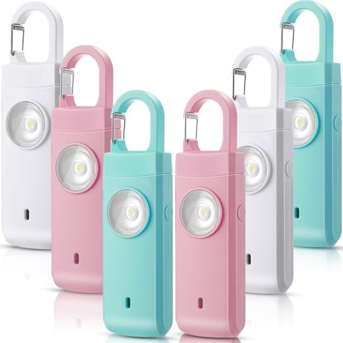 Tellegloww 6 Pcs 130 dB Personal Safety Alarm for Women, Macarons, Snap - color: Macarons, style: Snap