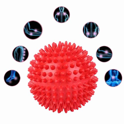 Garosa Spiky Massage Ball, Hard Plastic Red 7.5cm