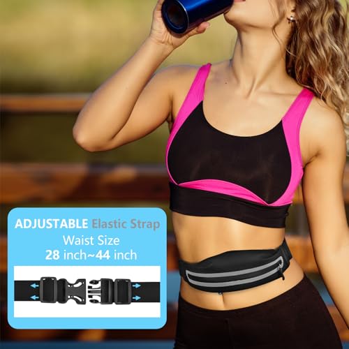 Running Belt Fanny Pack, Running Waist Pack for Women & Men USA Patented Hands-Free Reflective Runner Pouch Belt Fitness Workout Bag No-Bounce Adjustable Sport Travel Fanny Pack Cell - color: Silver