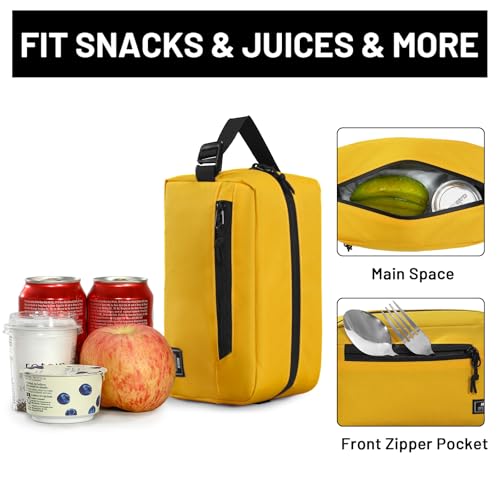 MIER Small Freezable Snack Bags Frozen Mini Cooler with 2 Gel Packs,Yellow - color: Yellow