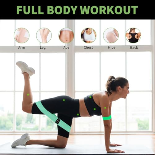 KANGFITER Non-Slip Fabric Resistance Bands for Working Out 3 Levels - color: Colorful 3 PCS