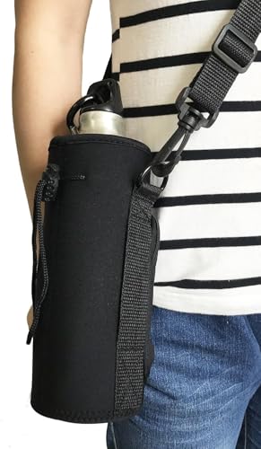 Wanty Neoprene 20 Oz Insulated Water Drink Bottle Cooler Pocket Carrier Sleeves Tote Bag with Adjustable Straps for Climbing Cycling and Running Outdoor Activities (20 Oz) - size: 20 Oz