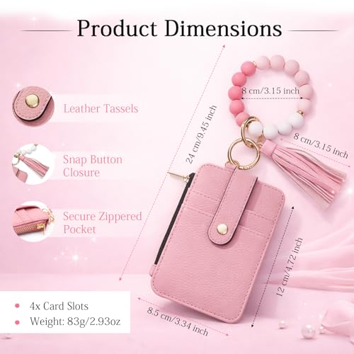 KASAK Wristlet Wallet for Women Small Black Wallets with Keychain Boho Beaded Tassel Wallet for Credit Card Wristlet Purse - color: Green