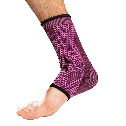Benmarck Achilles Tendon Support Brace, Plantar Fasciitis Sock, Ankle Compression Sleeve For Running, Tendonitis and Flat Feet Relief - color: Fuchsia Purple