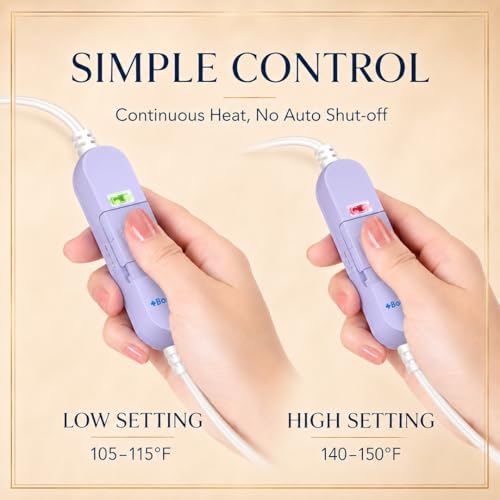 Boncare® Stay-On Small Vinyl Electric Heating Pad for Neck and Shoulders and Back Without Auto-Off, Low & High Heat Levels, Waterproof Hot Heat Pad with Washable Cover (11.5"x13.5", 1-Pack) - size: 11.5" x 13.5"