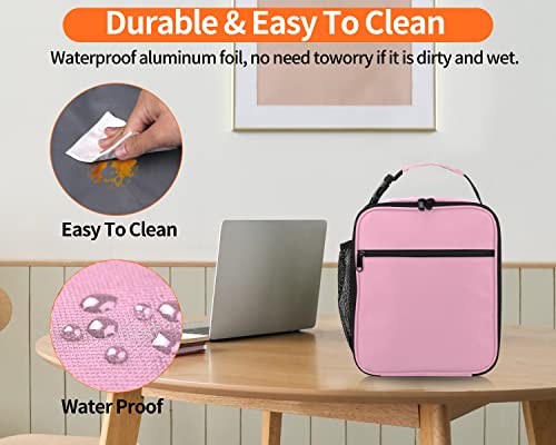 ZM-YOUTOO Lunch Box for Men - Reusable Lunch Bag Men Adult Women- Insulated Small LunchBox (Pink) - color: Pink
