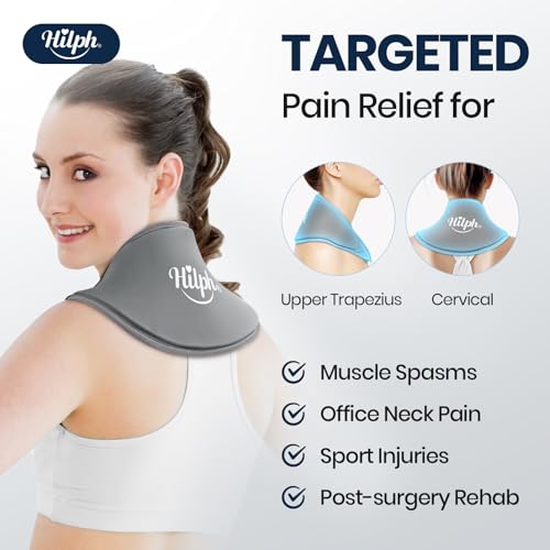 Hilph Neck Ice Pack Wrap Gel, Soft Gel Ice Pack for Cervical Neck Pain - color: B-gray, size: Classic Standard