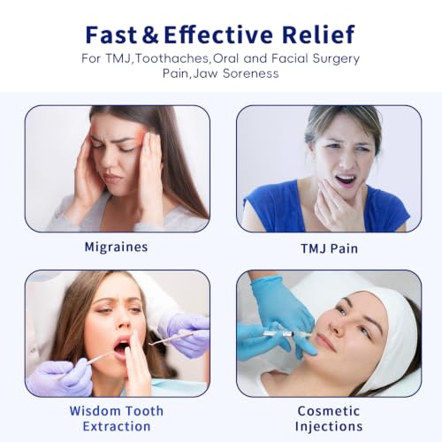 Wisdom Teeth Ice Pack Head Wrap for Pain Relief - Cold Hot Therapy for Face - color: Navy Blue