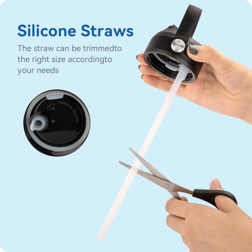 Straw Lid with Silicone Nozzle for Hydro Flask 12-64 oz Wide Mouth Bottles - color: 2 Pack