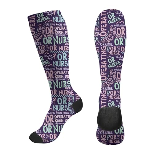 FREEHOTU Compression Knee High Socks for Women/Men Circulation 15-20 Mmhg - color: Nurse