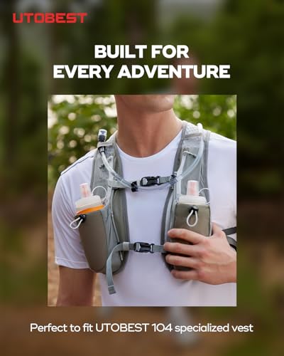 UTOBEST Soft Flask 350ml*2, Collapsible Hydration Water Bottle - color: Orange-350ml*2-40mm