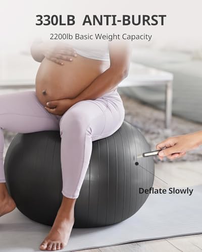 Trideer Yoga Ball for Exercise, Pregnancy, Exercise Ball, Pump Included - color: Black, size: XL(27-30ines/68-75cm)