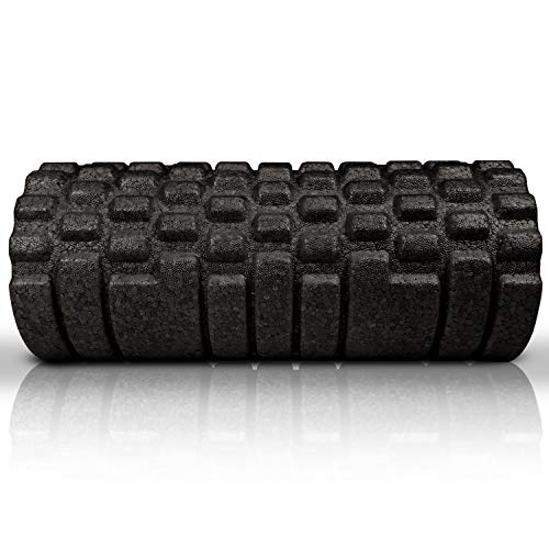 The Original Body Roller - High Density Foam Roller Massager for Deep Tissue Massage of the Back and Leg Muscles - Self Myofascial Release of Painful Trigger Point Muscle Adhesions (Black) - color: Black
