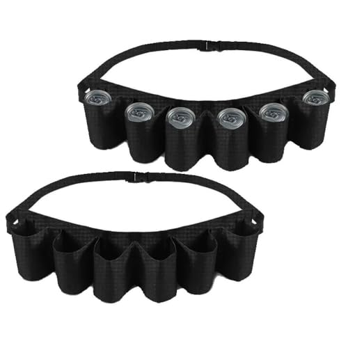 Adjustable Beer Belt Bottle Holders, Beer Soda Can Holster Belt, Drink Can Holder Bottle Waist Pack Bag for Parties, Picnics, Camping, Barbecue