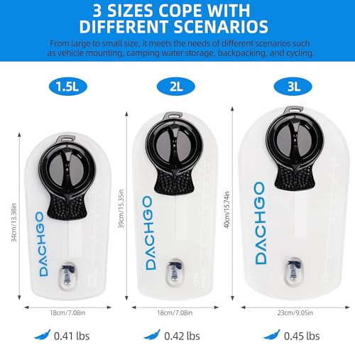 Hydration Bladder, 1.5L 2L 3L Water Bladder for Hiking Backpack, BPA-Free & Taste-Free Hydration Water Reservoir, Camping Cycling Running - color: Clear White, size: 3L