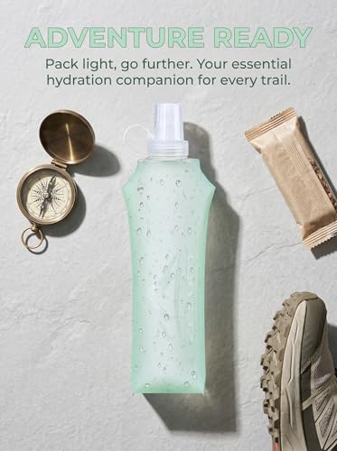 Zelvot Running Vest Collapsible Water Bottle, TPU 500ml Soft Flask (Green) - color: Green, size: 16.9 Ounces