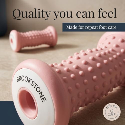 Brookstone Foot Roller Massager Plantar Fasciitis - Hot and Cold Foot Rollers Massage for Tension Relief - Microwave & Freezer Safe - Relax The Muscles with Plantar Fasciitis Roller (Blush Pink) - color: Blush Pink