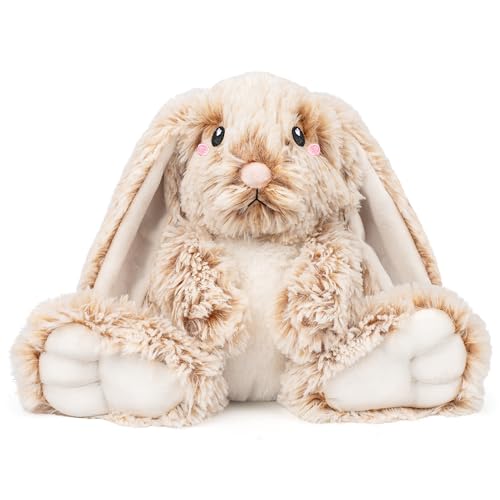 Bunny Microwavable & Weighted Stuffed Animals - 1.5 Lbs Unscented Heating Pad for Period Cramps Pain Relief and Anxiety, Cute Bunny Plush Toys Gifts for Women Girls Adults and Kids by Happy Fuel - color: Bunny