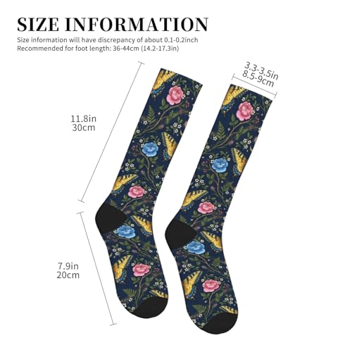 Witchy Moth Compression Socks For Women Men - color: Floral Butterfly
