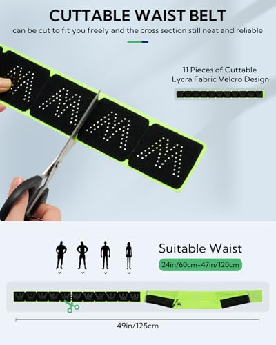 WATERFLY Running Belt Fanny Pack: Slim Lightweight Waist Bag for Runners - color: Fluorescent Green