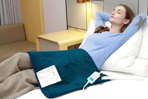 Ruqiji 17''x33'' XXXL King Size Heating Pad with 10 Temperature Settings, Pain Relief for Back/Neck/Shoulders/Menstrual Pain/Leg Cramp(Dark Teal) - color: Dark Teal