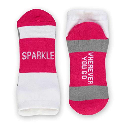 Gone For a Run Motivational Ankle Running Socks - Affirmation Runners Gifts - color: Sparkle (Fuschia)